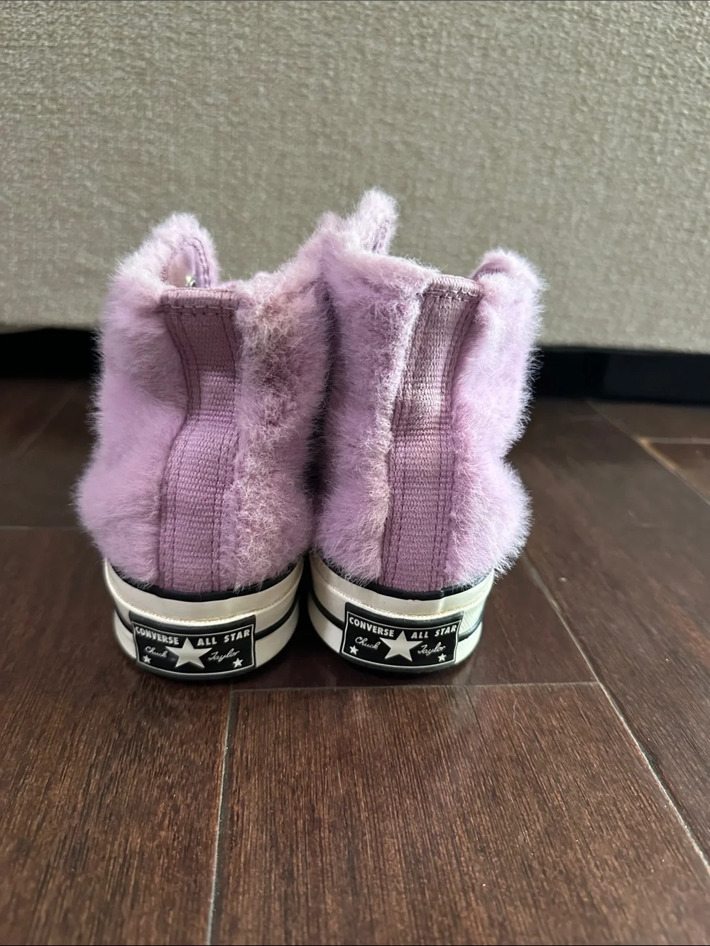 Converse Chuck 70 Amethyst Purple Faux Fur High-Top Sneakers size 4 (GIRLS)
